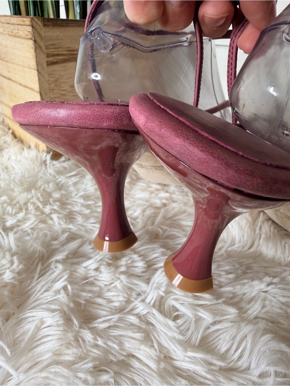 Jeffrey Campbell Leeda Ankle Strap Kitten Heel Leather Sandals Mauve Size 11 - Picture 7 of 9